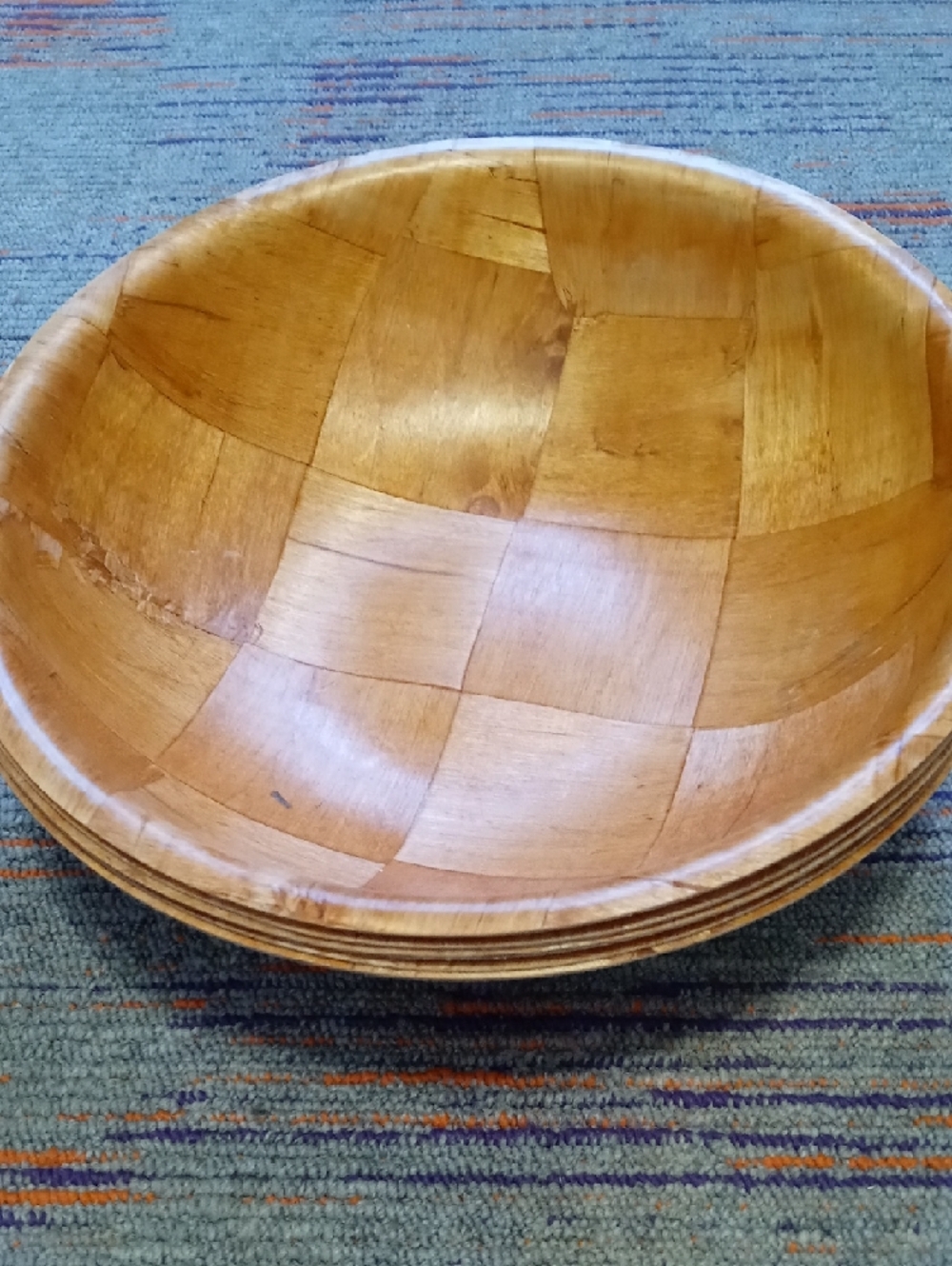 Handcrafted Wooden Dinner Bowls in Honey Brown - Set of 6 - Picture 2 of 5